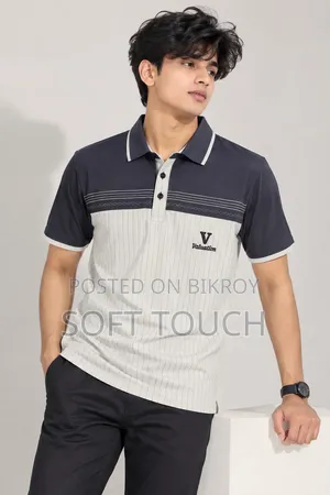 Men’s Premium Casual Polo Shirt – Stylish Printed/Color-Block Design