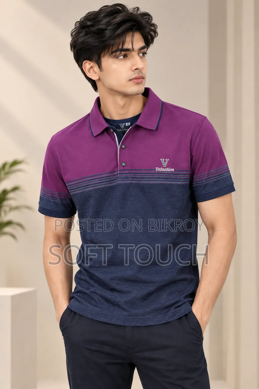 Men’s Premium Casual Polo Shirt – Stylish Printed/Color-Block Design