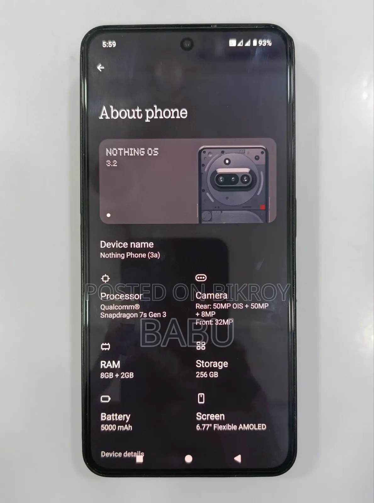 Nothing Phone 3a 256 GB Black