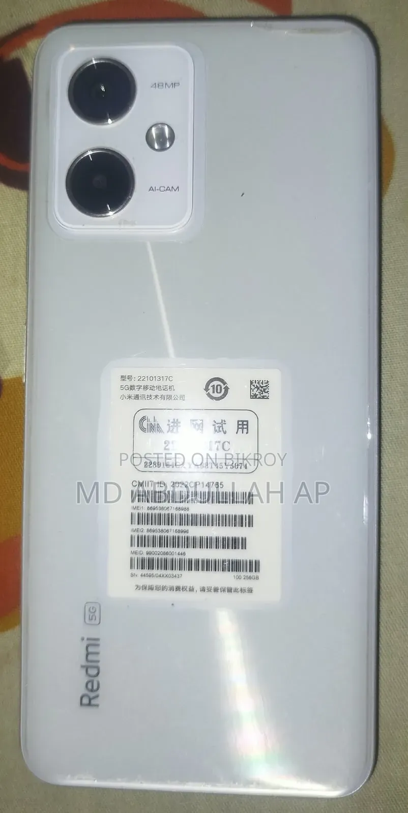Xiaomi Redmi Note 12 5G 256 GB White