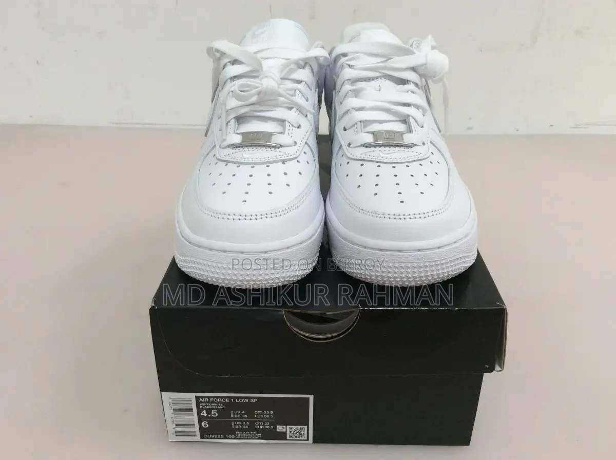 Nike Air Force 1 Low Supreme White CU9225-100 Size 4.5 Brand New