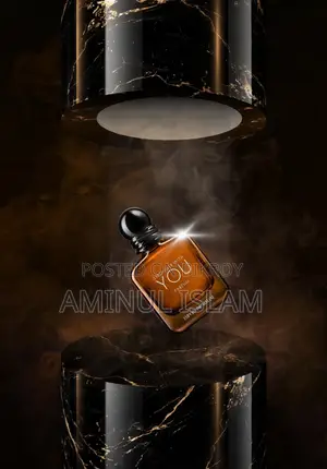 লাক্সারি পারফিউম অ্যাড ব্যানার ডিজাইন সার্ভিস - মার্বেল পোডিয়াম
