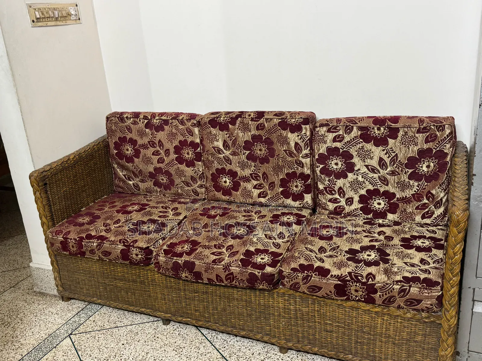 Cane Sofa Set – 3-Seater, with Foam