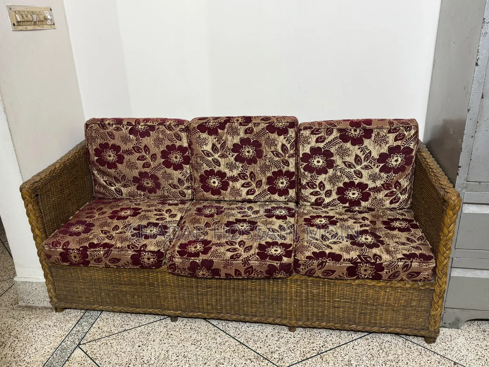 Cane Sofa Set – 3-Seater, with Foam