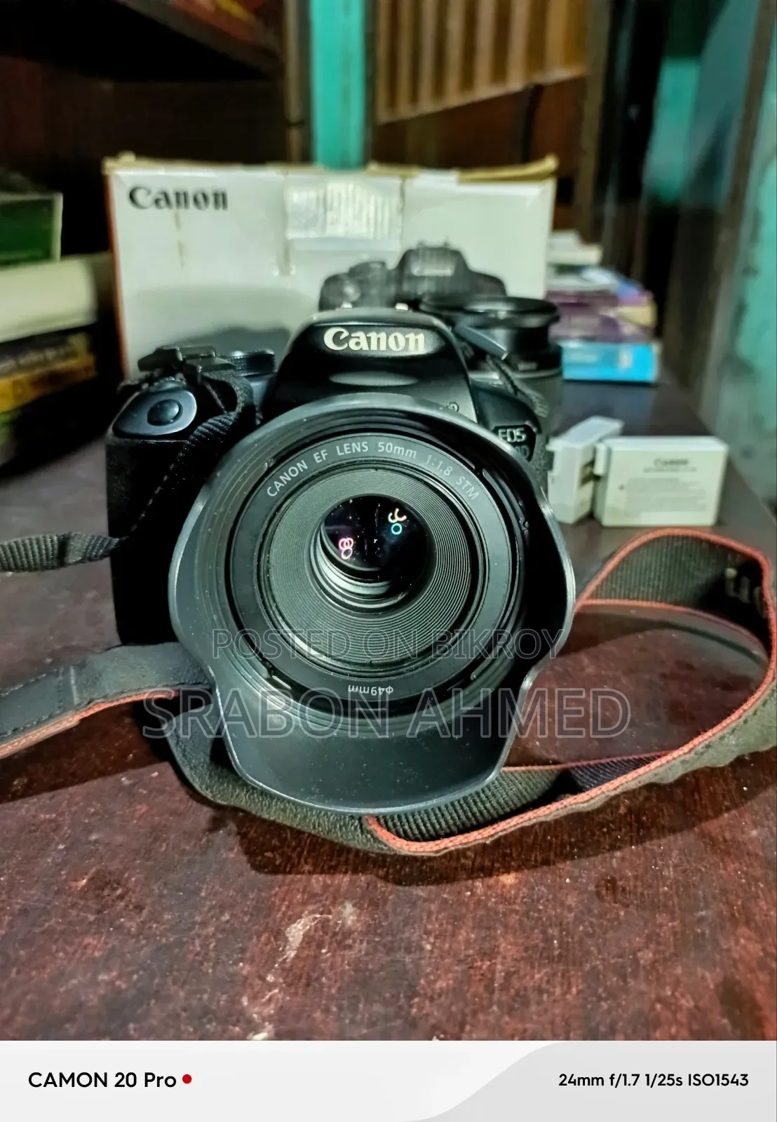 Canon 700D With 50mm Prime Lens.