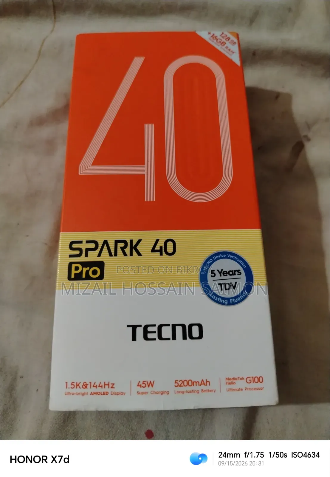 New Tecno Spark 40 Pro 128 GB Silver