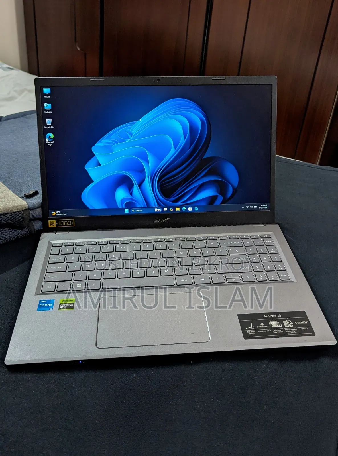 ল্যাপটপ Acer Aspire 5 ৮জিবি ইন্টেল কোর আই৫ এসএসডি ৫১২জিবি