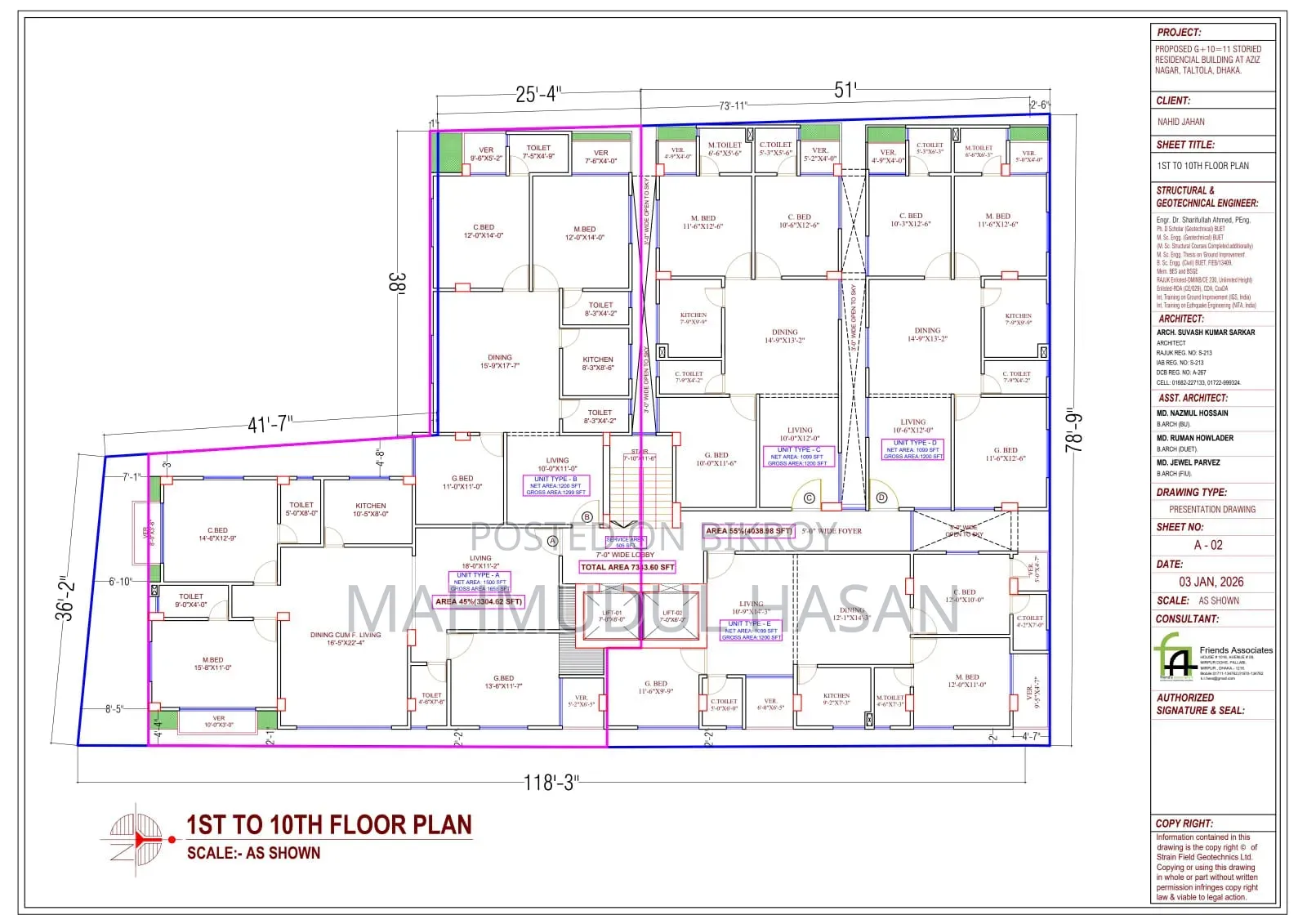 3 Bedroom Apartment in ECB Chattar for sale