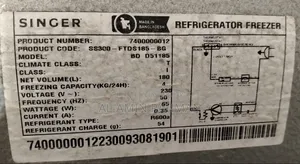 সিঙ্গার রেফ্রিজারেটর ১৮০ লিটার | নীল
Sku: Srref-Ss300-Ftds185-Bug
