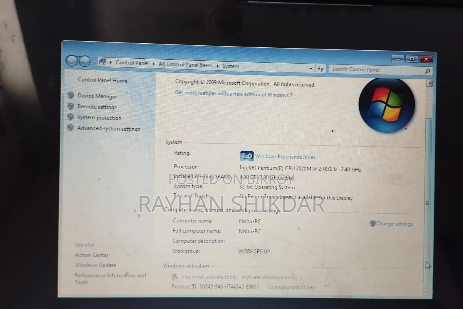 Laptop HP 240 G8 8GB AMD Ryzen 5 HDD 128GB