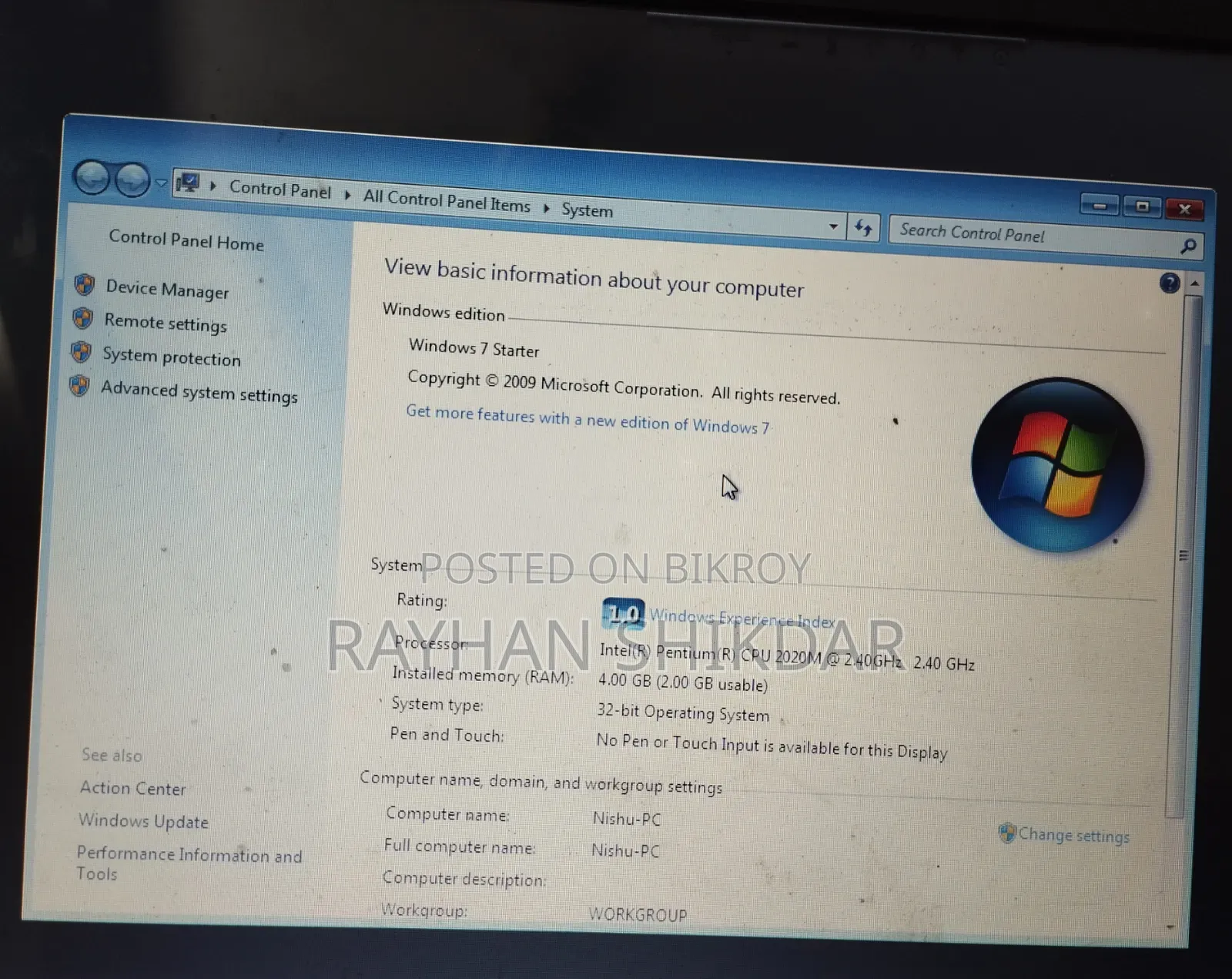 Laptop HP 240 G8 8GB AMD Ryzen 5 HDD 128GB
