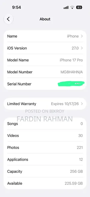 Apple iPhone 17 Pro 256 GB Orange