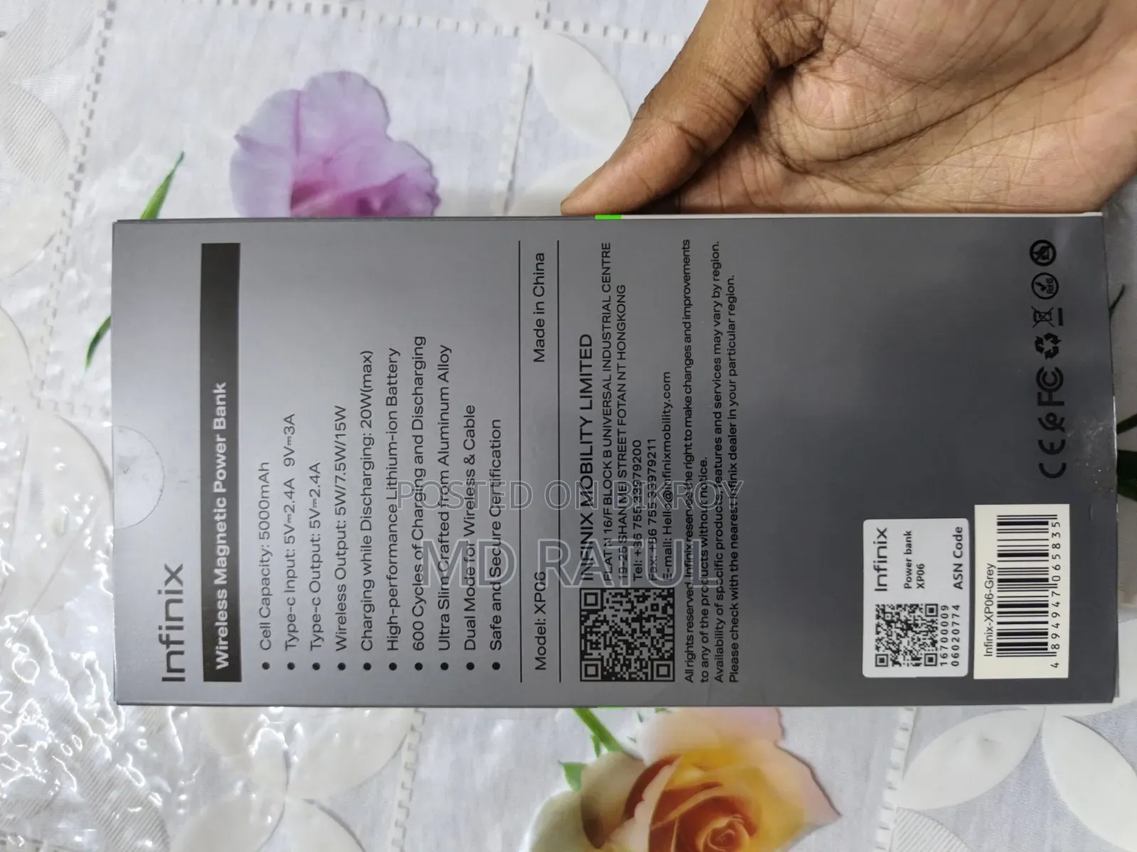 Wearless Power Bank 
Infinix 5000 Mh 