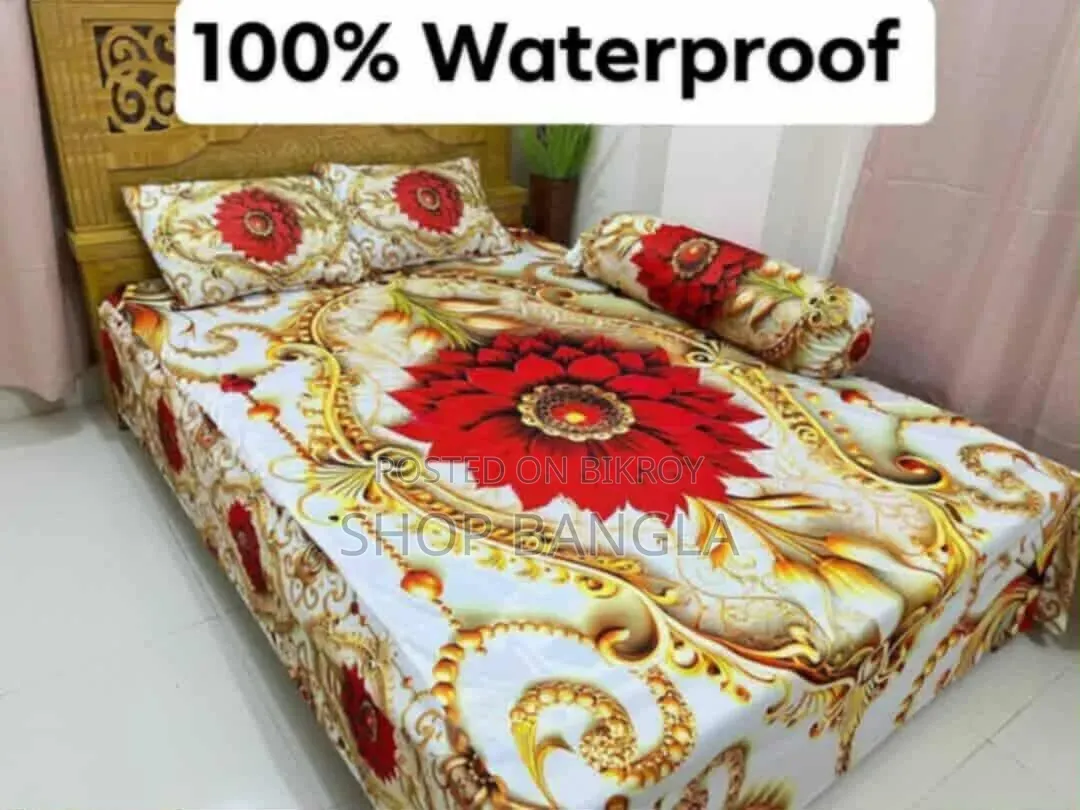 100% Waterproof 3D Premium Bedsheet King Size