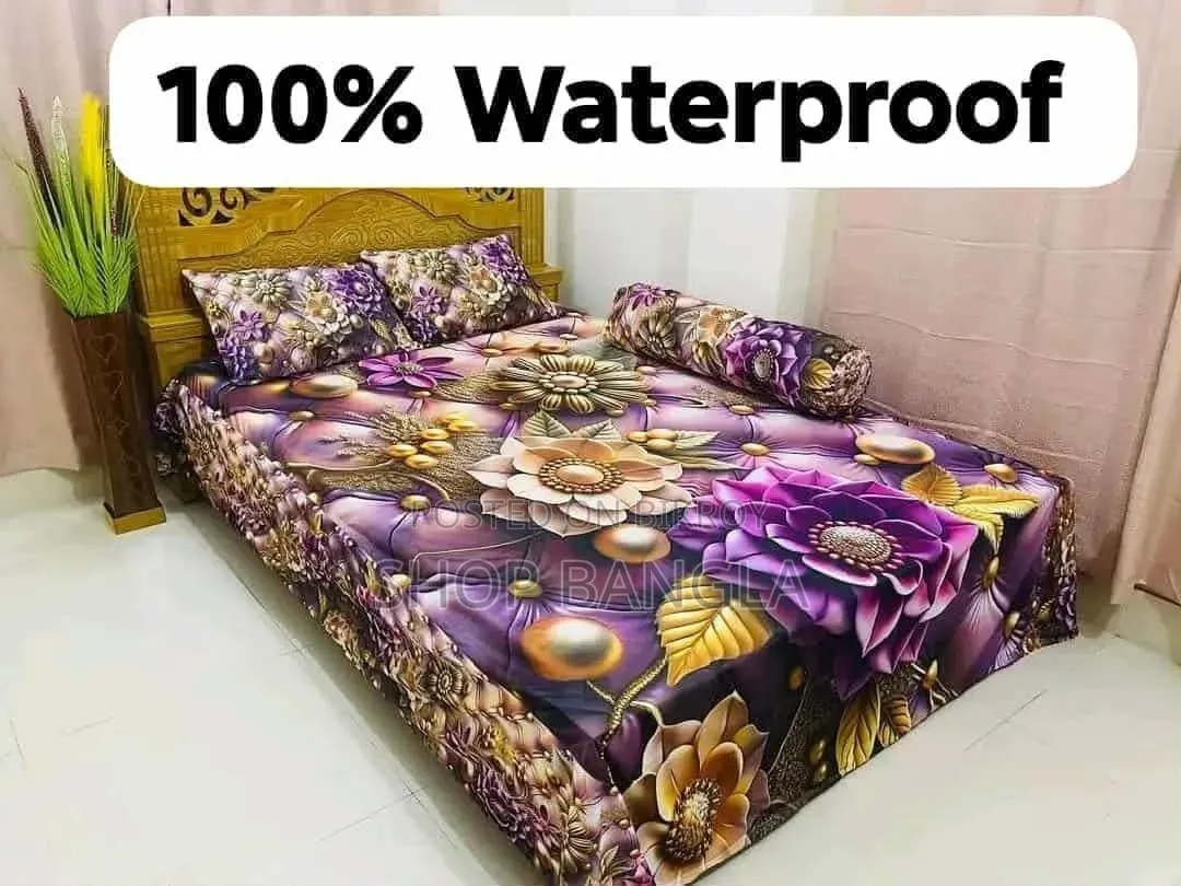 100% Waterproof 3D Premium Bedsheet King Size