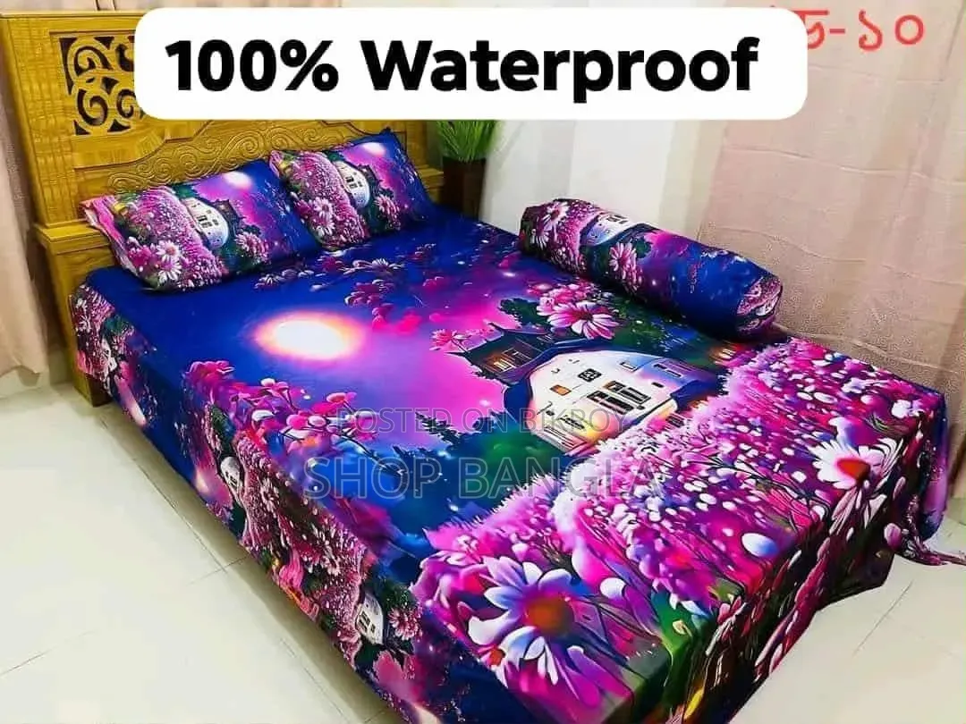 100% Waterproof 3D Premium Bedsheet King Size