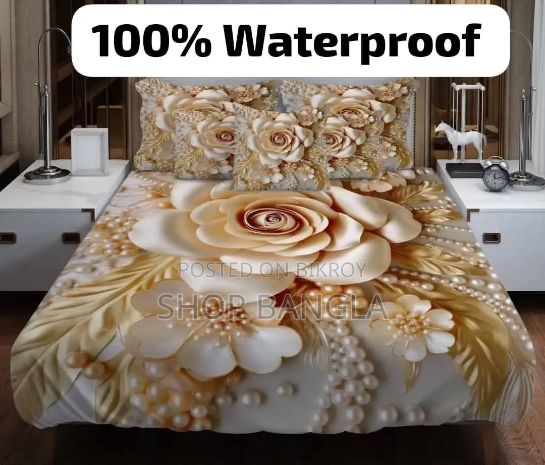 100% Waterproof 3D Premium Bedsheet King Size