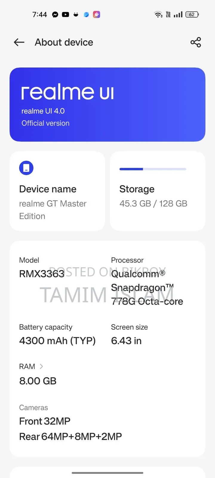 Realme GT Master Edition 128 GB White