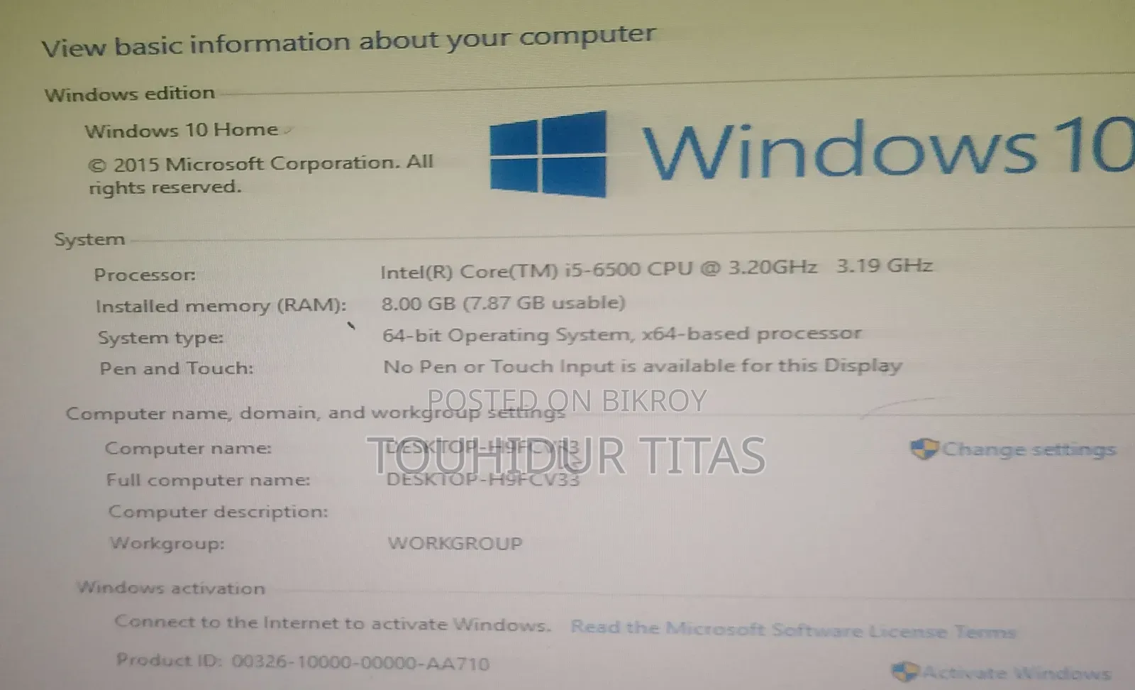Desktop Computer HP ProOne 400 G3 8GB Intel Core i5 HDD 1TB