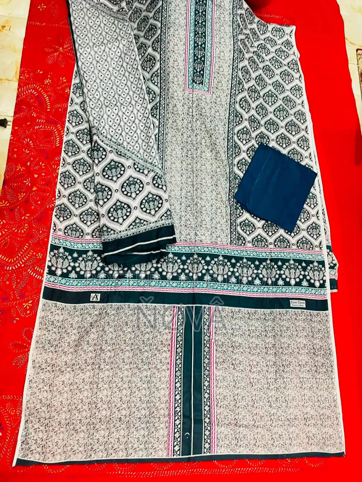 জমজম লোন কটন থ্রি পিস