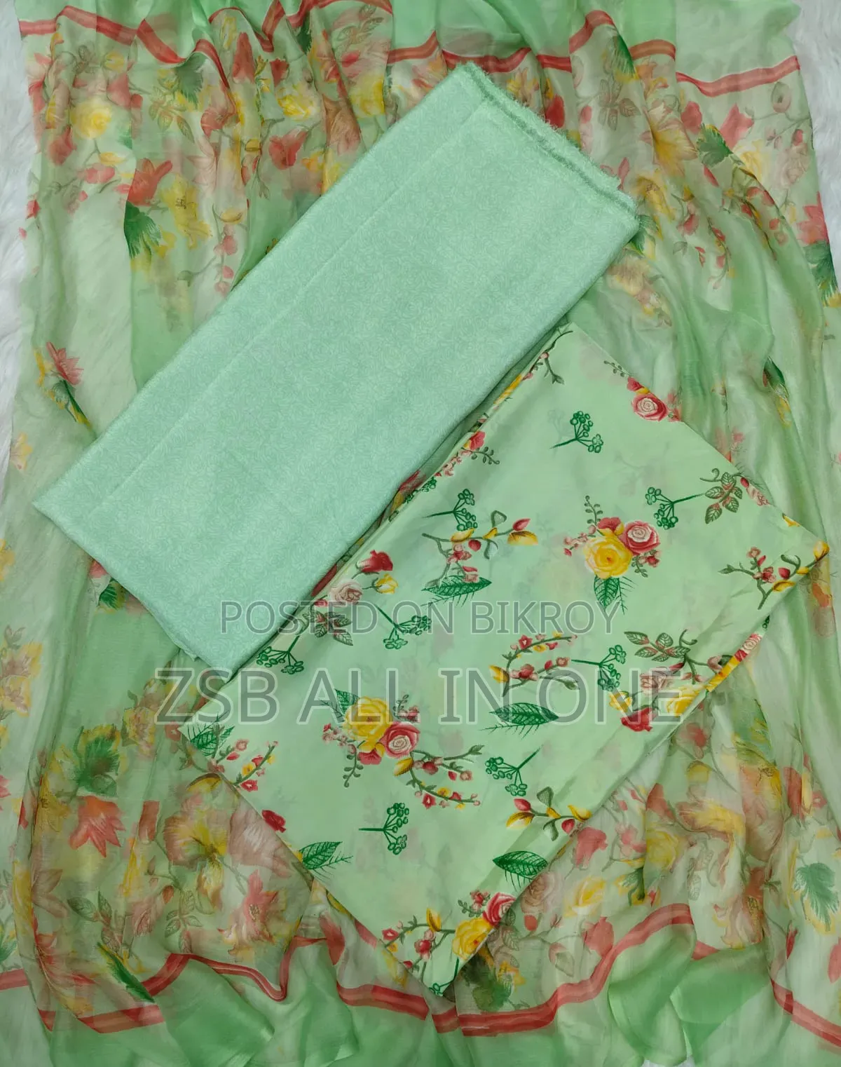 Indian Risika Silk Unstitched Three Piece