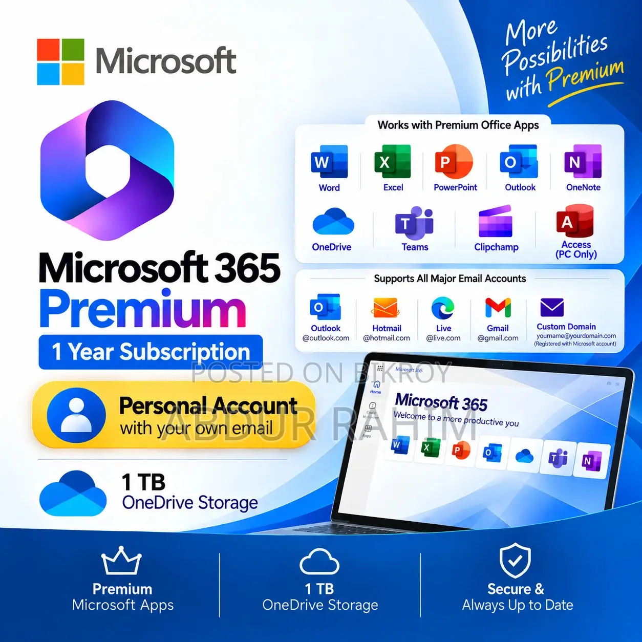 Microsoft 365 Premium Subscription With Personal Email in Bangladesh
