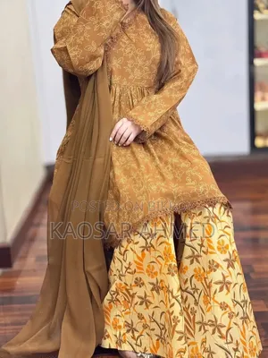 প্রিমিয়াম পিওর কটন স্কিন প্রিন্ট গাউন থ্রি-পিস সেট