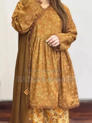 Premium Pure Cotton Skin Print Gown 3-Piece Set