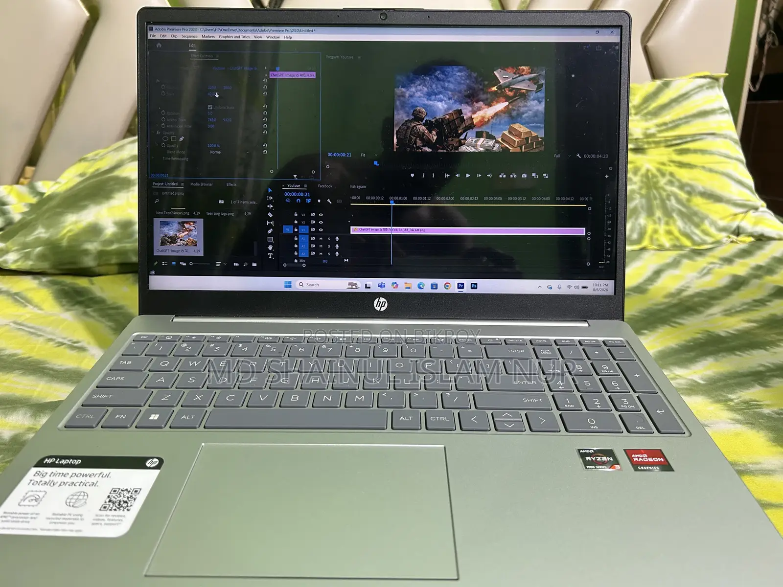 Laptop HP 8GB AMD Ryzen 5 SSD 500GB