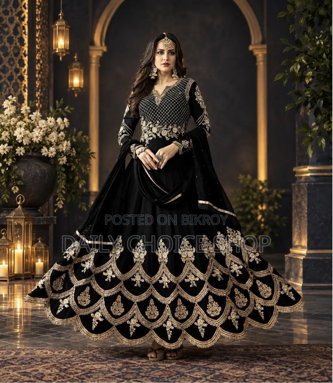 Ready-made Georgette Embroidery Party Dress