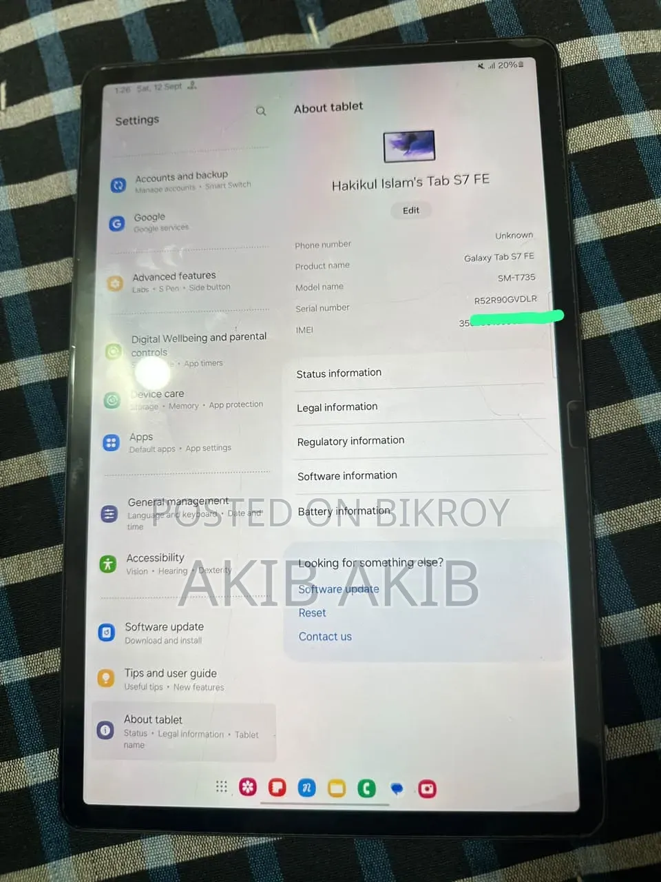 New Samsung Galaxy Tab S7 FE 8 GB Gray