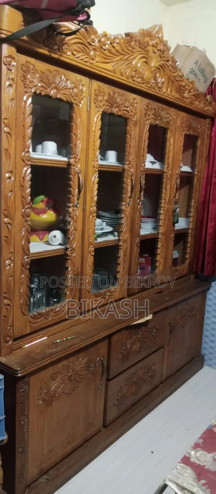 Teak Wood Wall Showcase