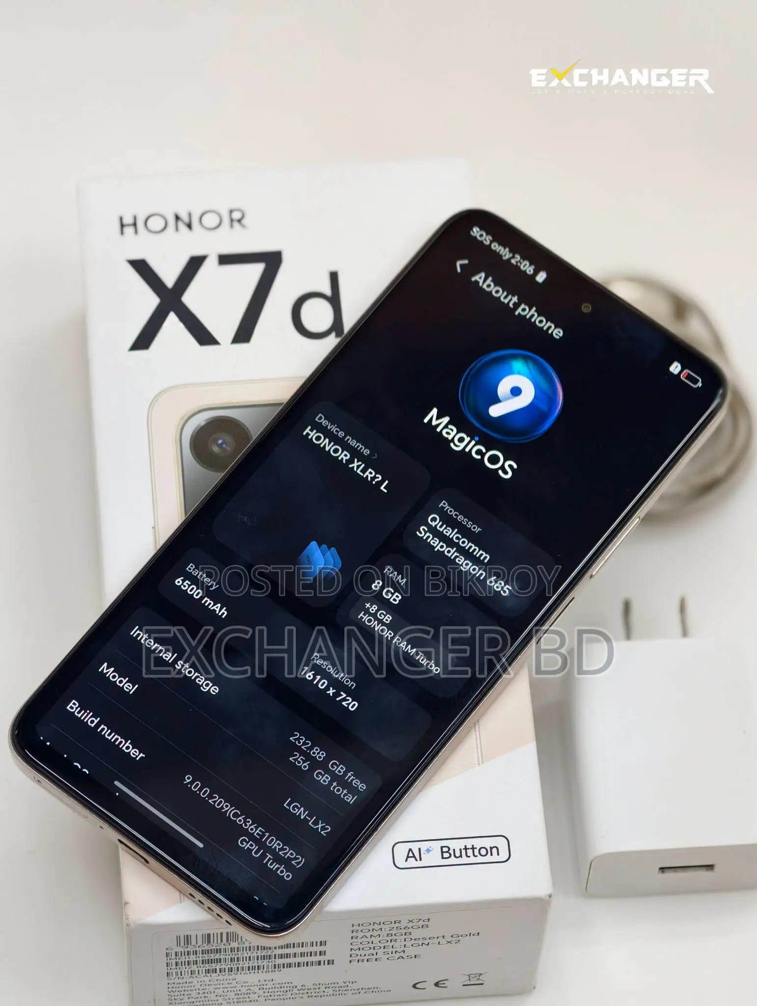 Honor X7d 256 GB Gold