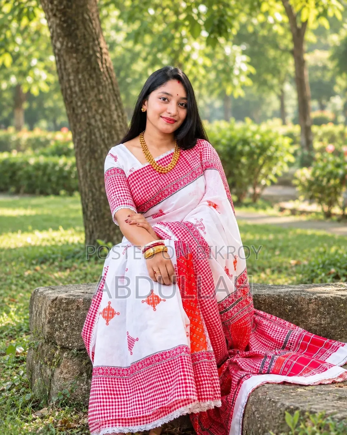 Special Puja Collection Puja Special Viral Gamcha Print Saree