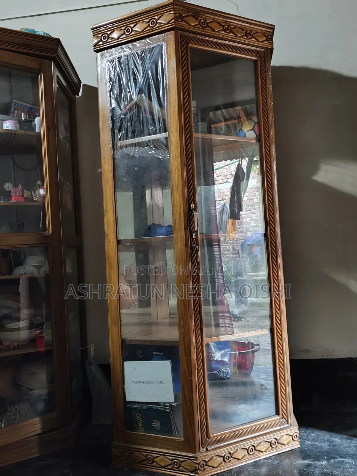 Jackfruit Wood Corner Showcase