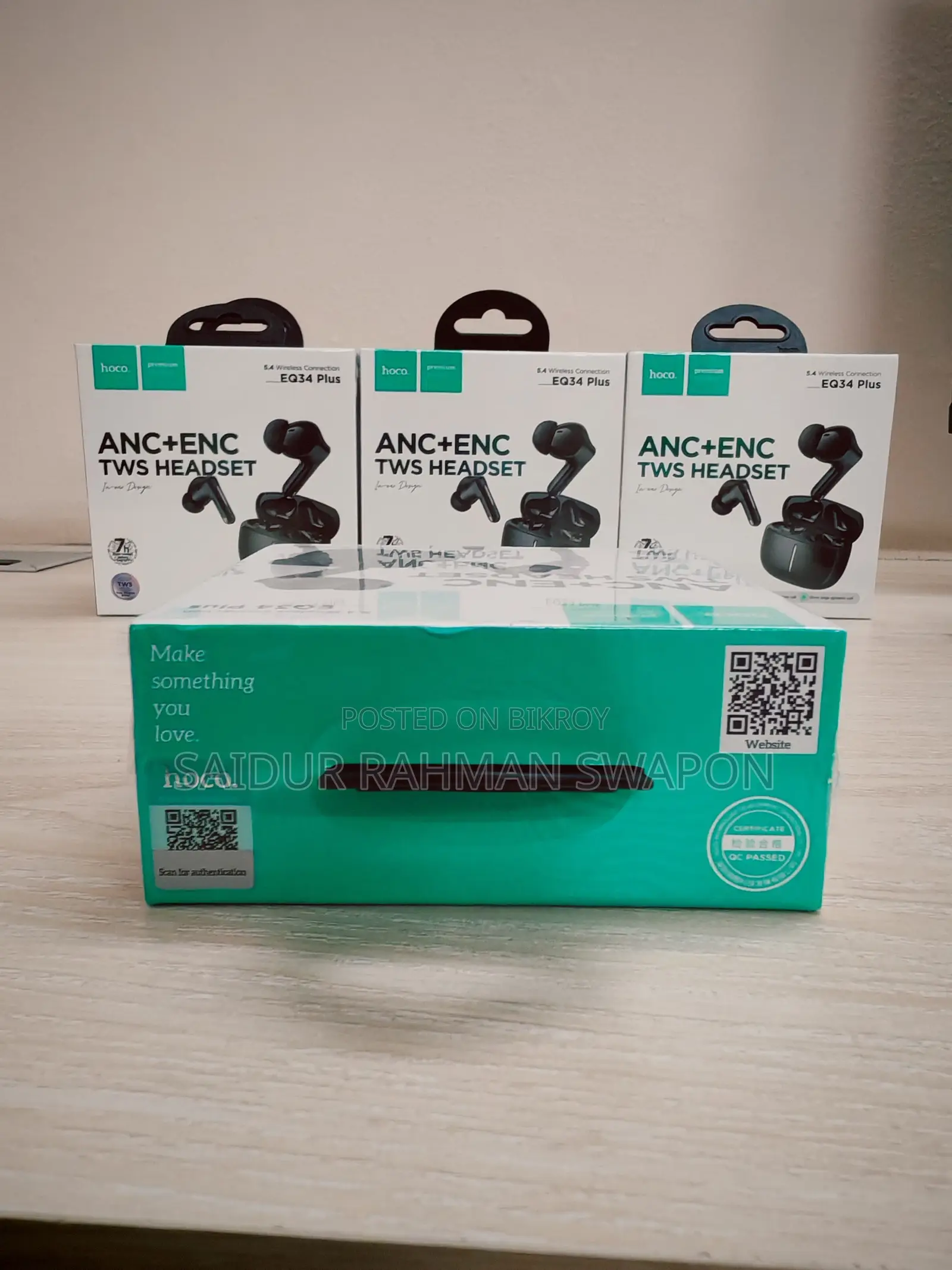 Hoco Eq34 Plus ANC+ENC Brand New