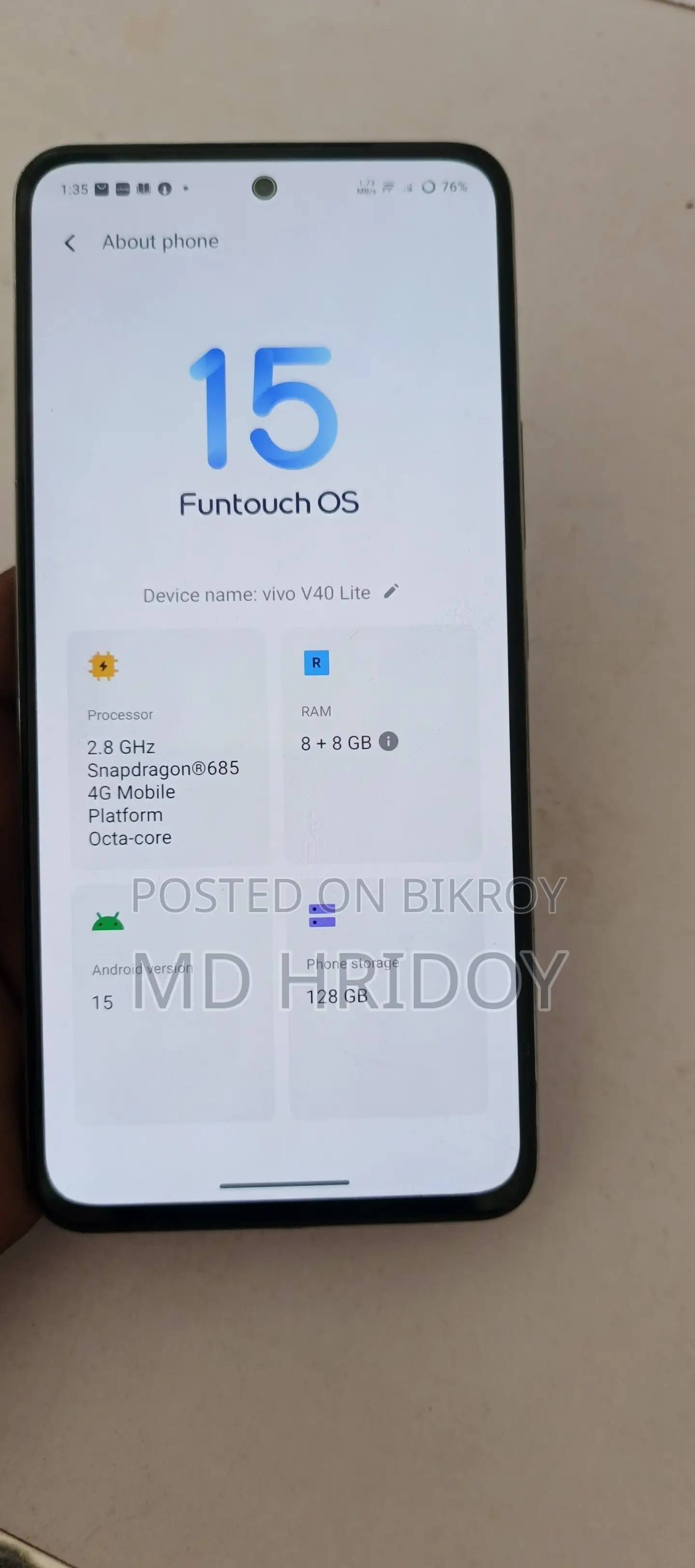 Vivo V40 Lite 256 GB White