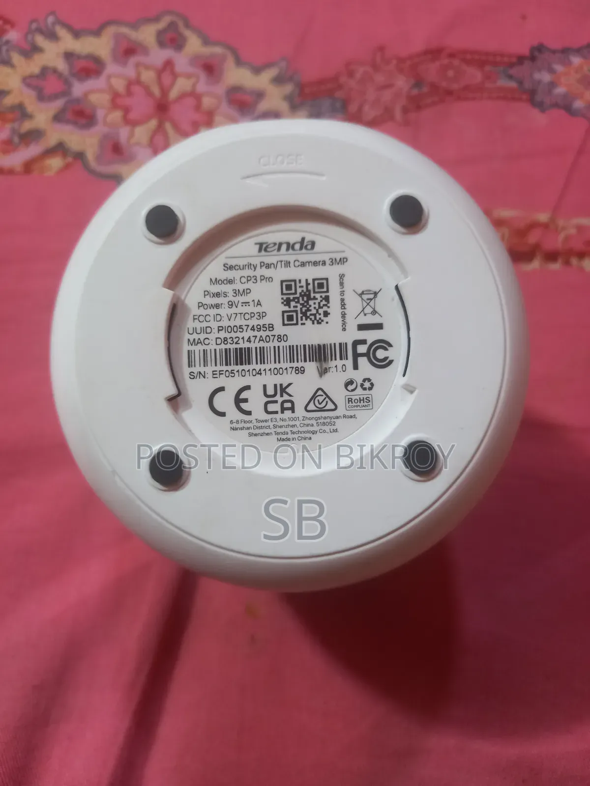 Tenda Cp3 Pro 3mp 2k Smart Security Camera