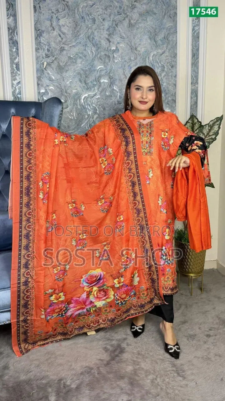 পাকিস্তানি ডিজিটাল প্রিন্ট রেডি থ্রি পিস কালেকশন