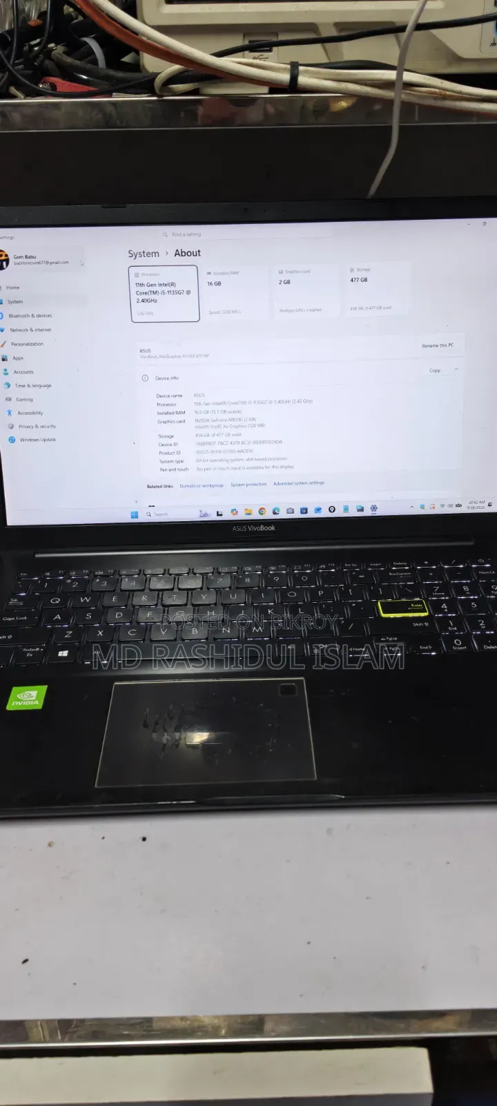 Laptop Asus Vivobook 15 16GB Intel Core i5 SSD 512GB