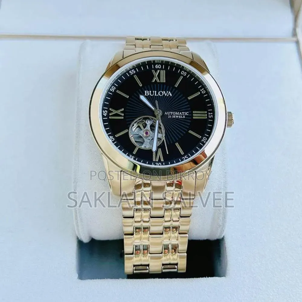 Bulova Men's Classic Automatic 21 Jewels Gold Stainless Steel Watch 42mm