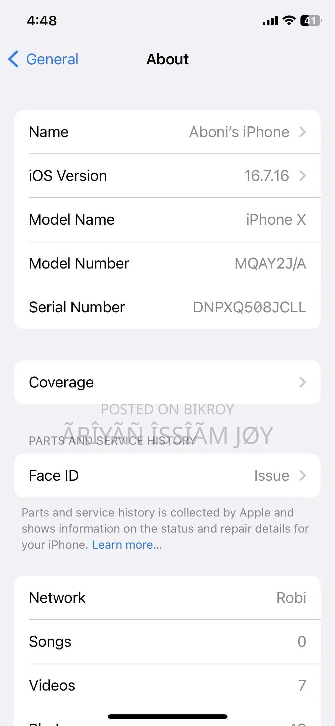 Apple iPhone X 64 GB White