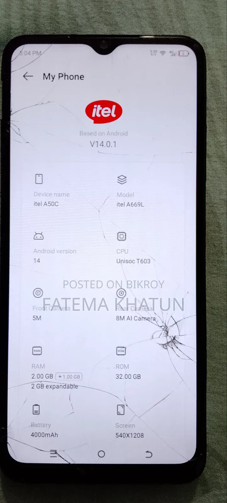 Itel A50C 32 GB Black