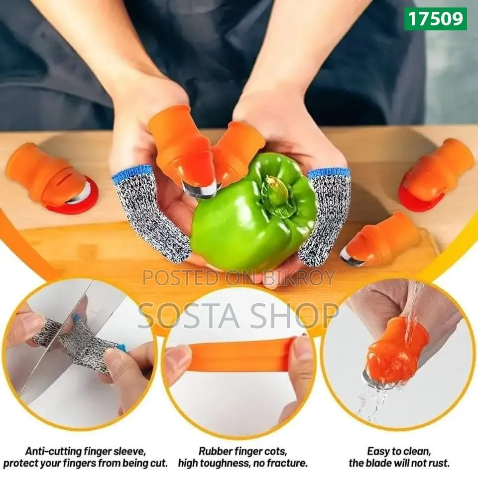 Silicone Finger Protector for Vegetables and Fruits Cutting (5 Pcs)