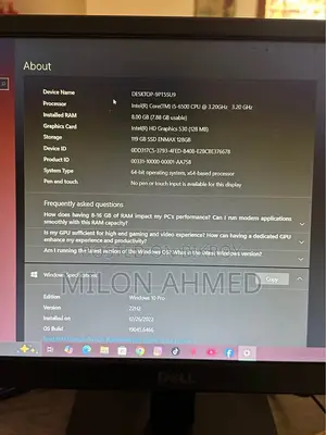 Desktop Computer Dell Alienware Area-51 8GB Intel Core i5 HDD 128GB