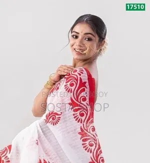 হাফসিল্কের উপর স্কিন প্রিন্ট জামদানি শাড়ি