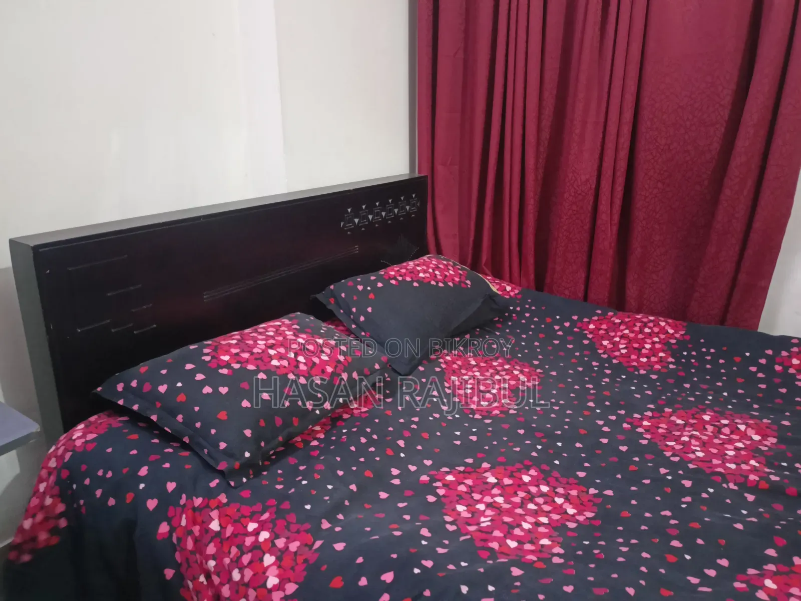 Bed made of Malaysian wood. 7 feet X 5 feet