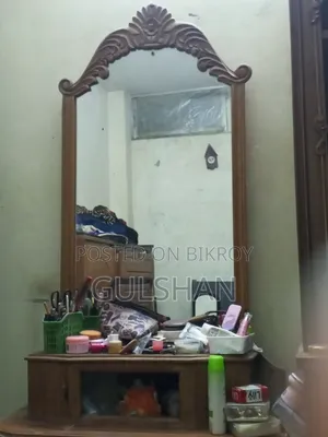 Dressing table, mirror is completely fresh and you will not find any scratches.