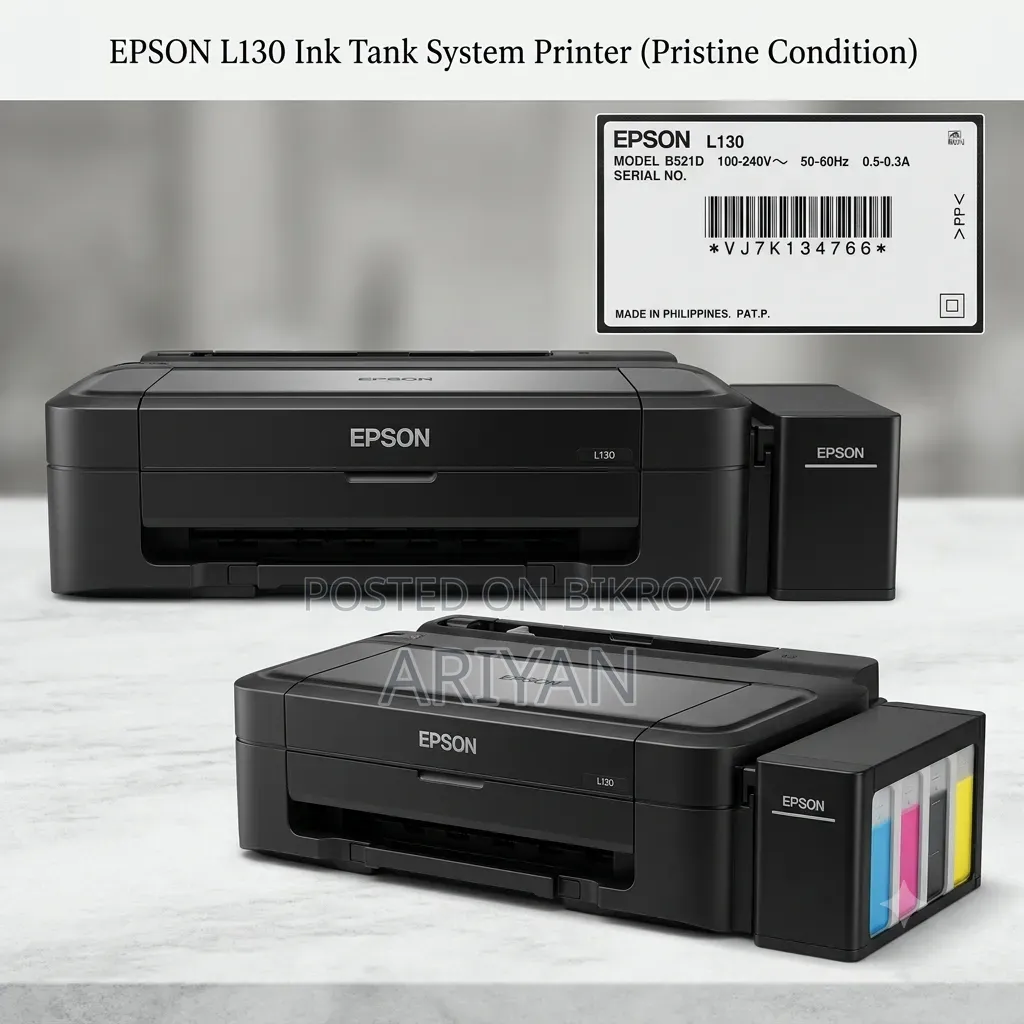 Epson L130 InkTank Printer – As-Is / Non-Working (For Parts or Repair)