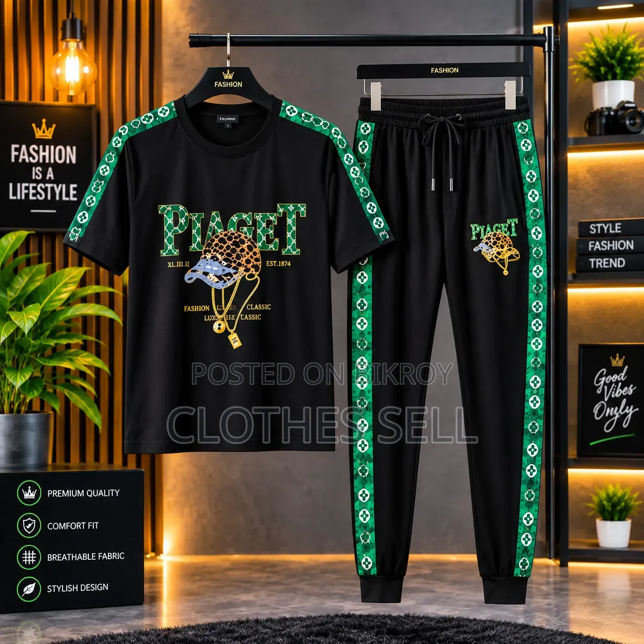 Men's T-Shirt & Full Pant Set